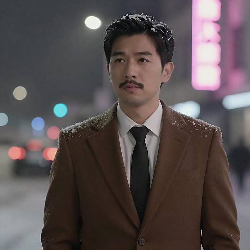 Snowy Night Portrait of a Man