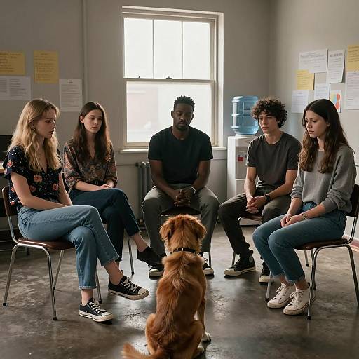 Gathering in a Dimly Lit Room