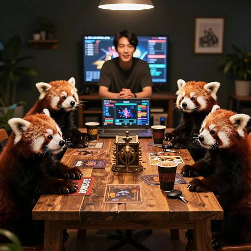 Red Pandas' Cozy Gaming Night
