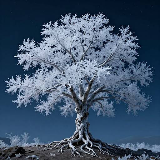 Ethereal Crystalline Cosmic Tree