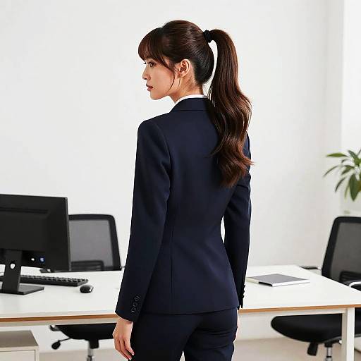 Voluminous Ponytail Power Suit Editorial