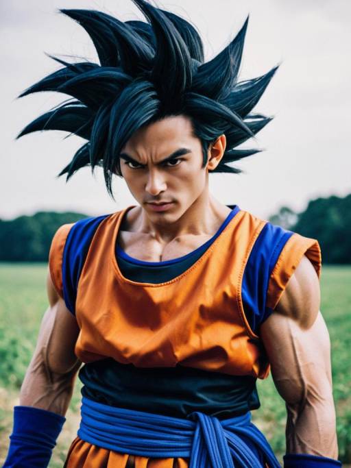 Man in Dragon Ball Super Saiyan Cosplay Costume
