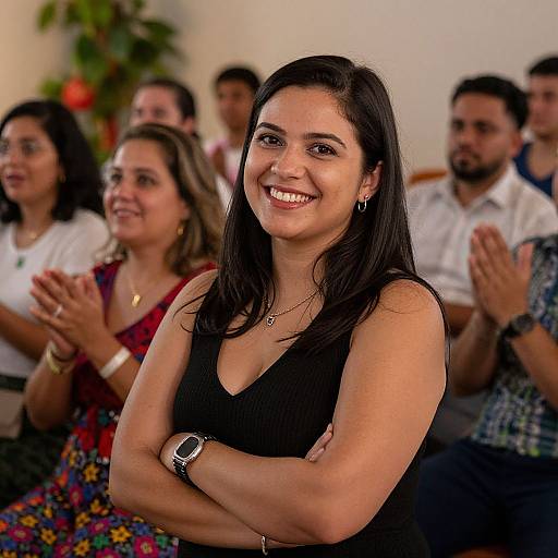 Joyful Woman at Vibrant Gathering