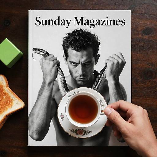 Dramatic Book Cover with Tea and Snake