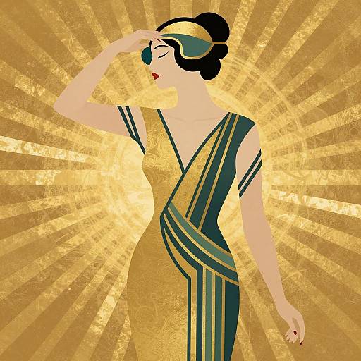 Elegant Art Deco Woman Illustration