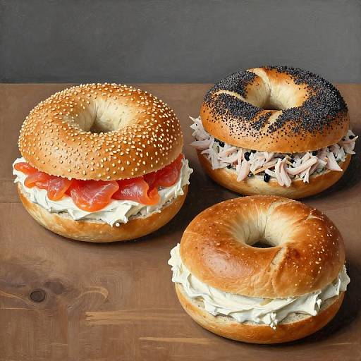 Henri Rousseau Style Bagel Trio