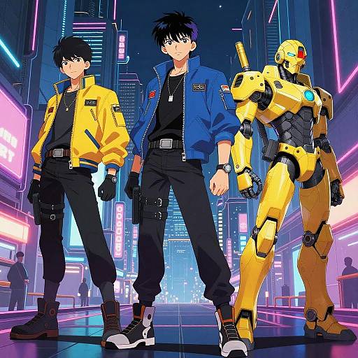 Futuristic Cyberpunk Japanese Comic Scene