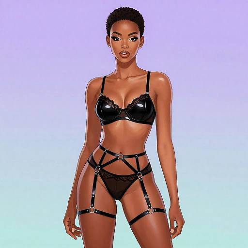 Avant-Garde Androgynous Lingerie Fashion Portrait