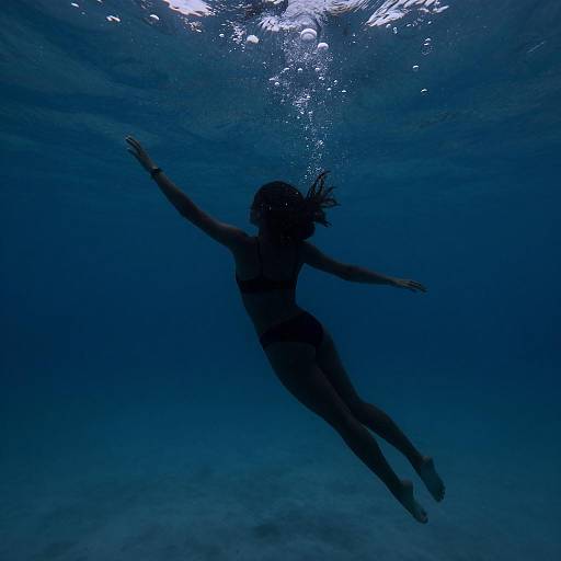 Mysterious Underwater Silhouette Scene