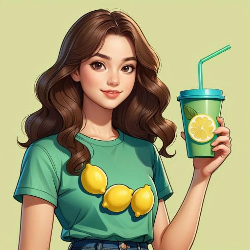 Young woman holding lemon drink