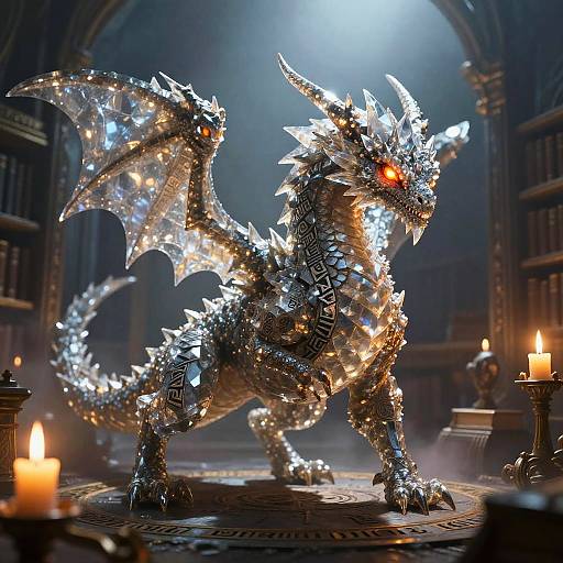 Mythic Dragon Wyrmling in Arcane Library