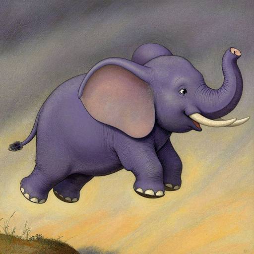 Surreal Purple Elephant Flying Storm