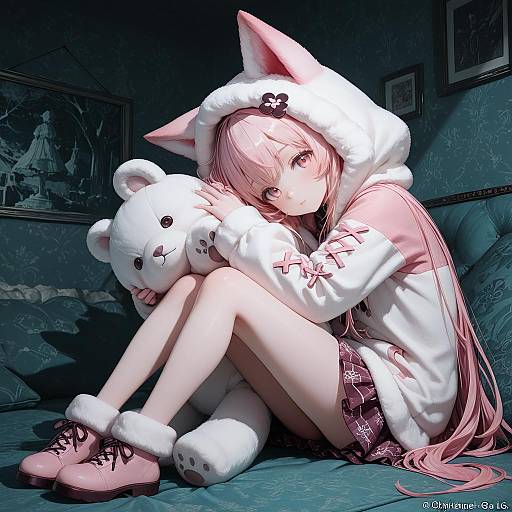 Charming Girl in a Cozy Room