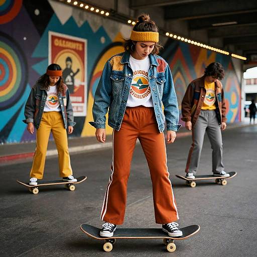 Sun-Faded 70s Skate Crew Style