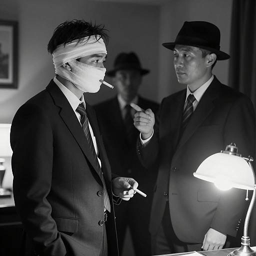 Black and White Vintage Gangster Interrogation