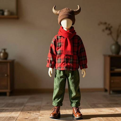 Whimsical Mannequin in Rustic Fashion