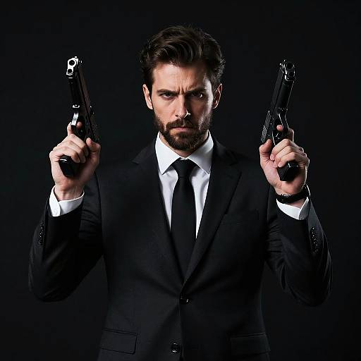 Cinematic Portrait of Armed Man