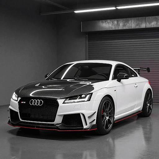 Pearl White Audi TT RS in Urban Garage