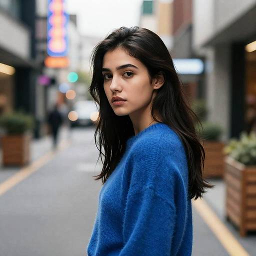 Serious Young Woman in Urban Setting