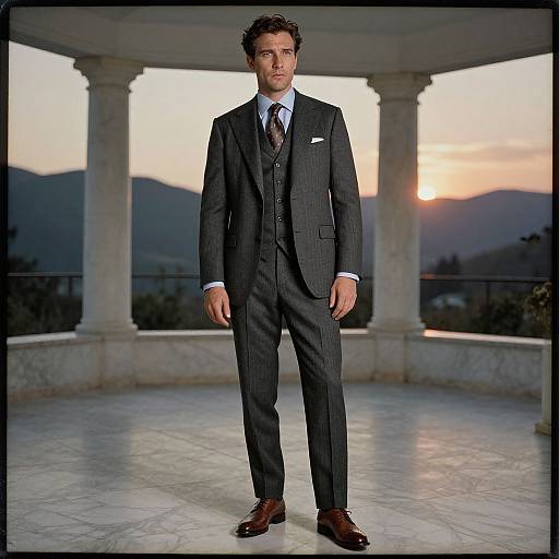 Elegant Man in Pinstripe Suit