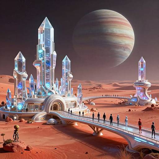Futuristic Alien Crystal Cityscape