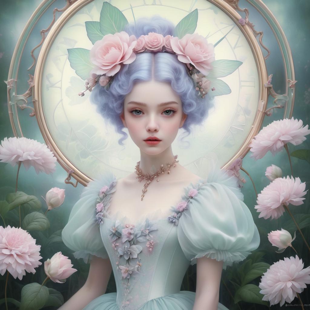 Victorian Fairy Portrait in Pastel Colors