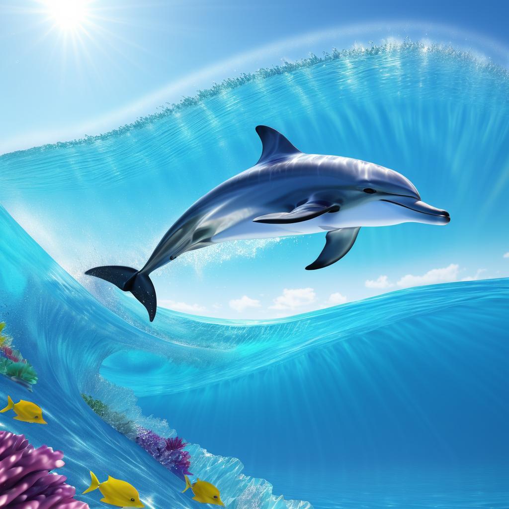 Stunning Dolphin Leap in Crystal Ocean