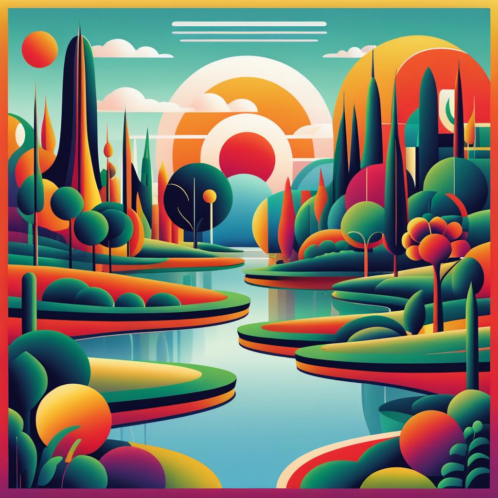 Abstract Digital Landscapes Inspired by Herbin