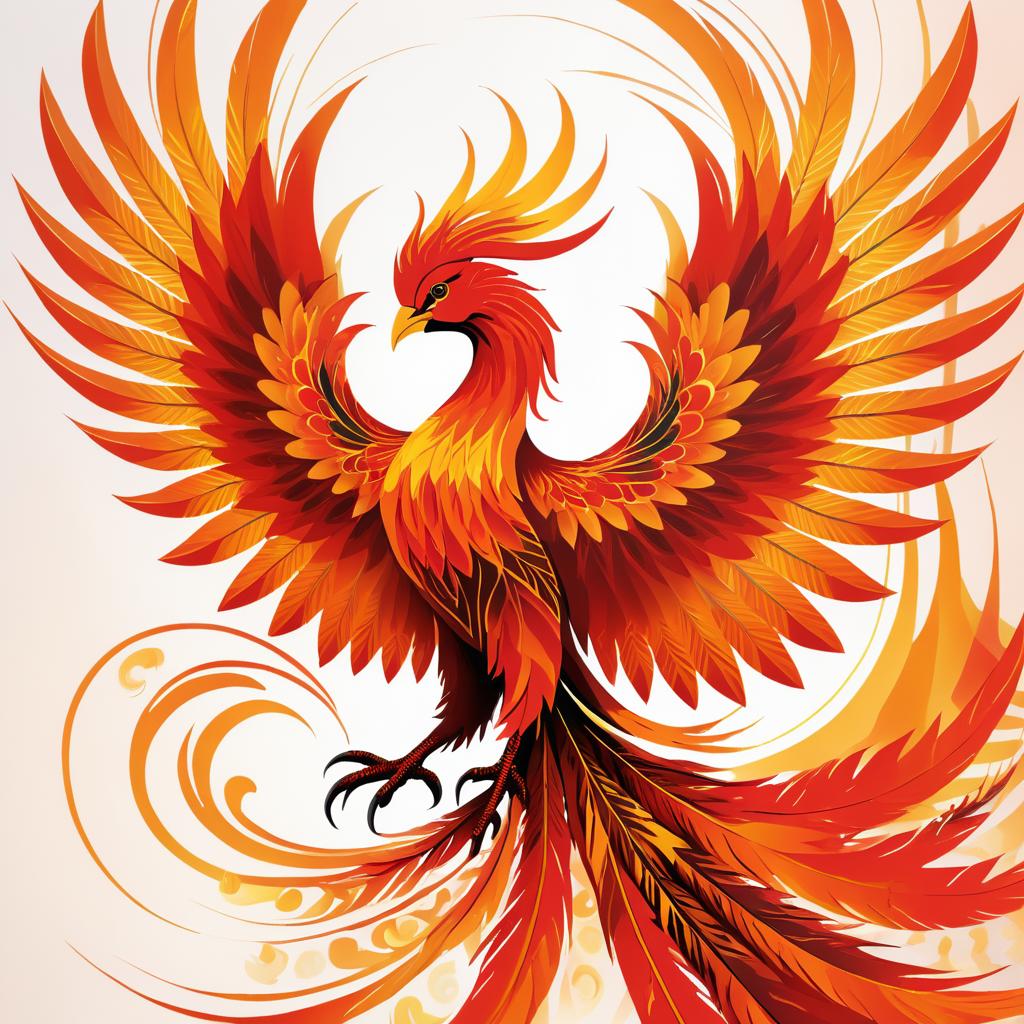 Surreal Phoenix: Fiery Feathers in Abstract Art