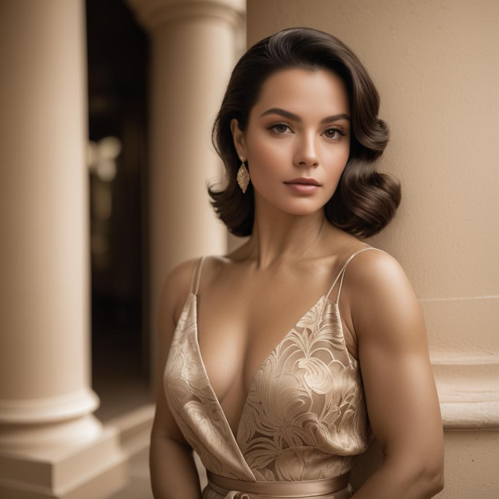 Elegant Sepia Portrait of a Latin Woman