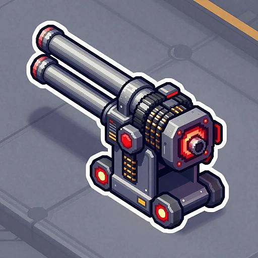 Futuristic 2D Flak Cannon Sprite