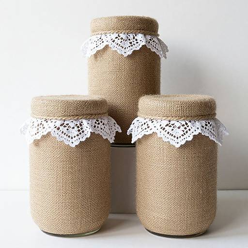 Vintage Lace Burlap Mason Jars