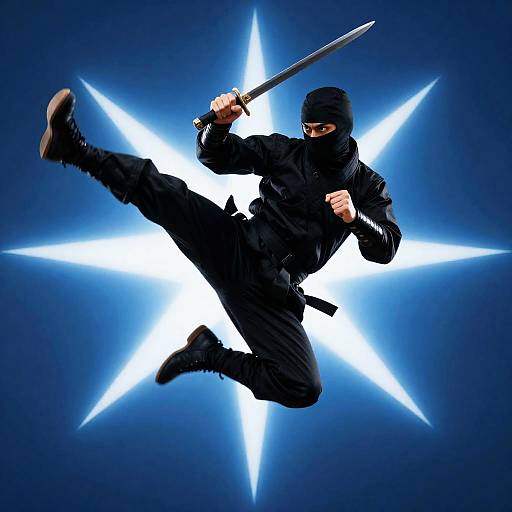 Dynamic Ninja Kicking with Swords