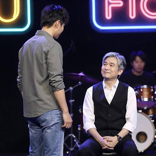 Vibrant Stage Portrait of Two Men