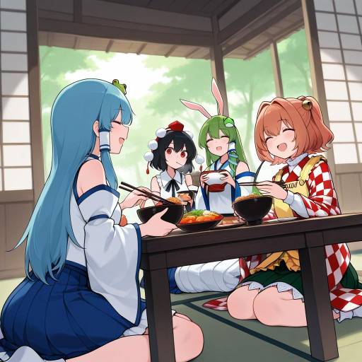 Whimsical Girls with Food and Hats