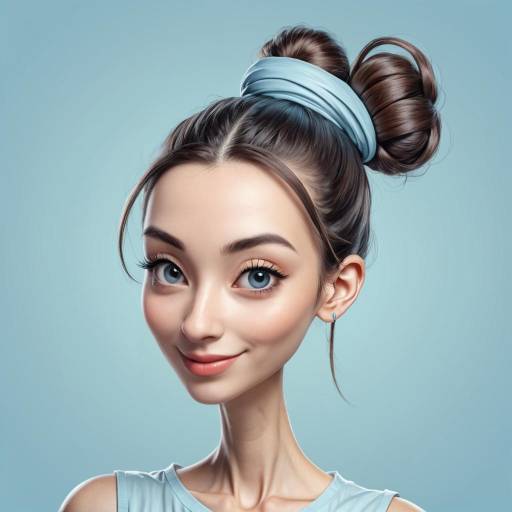 Young Woman with Blue Headband and Big Eyes