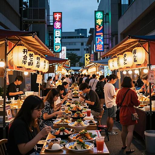 Tokyo Street Food Festival at Dusk