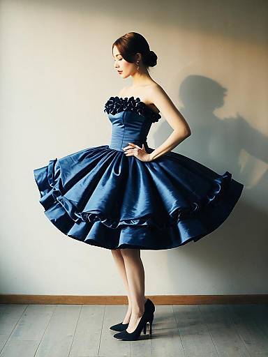 Full-Body Editorial Mini Ball Gown Portrait