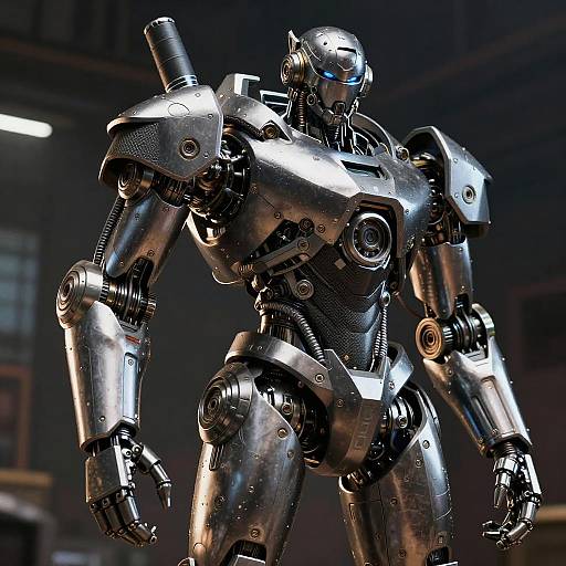 Hyper-Realistic Cybernetic Soldier in Armor