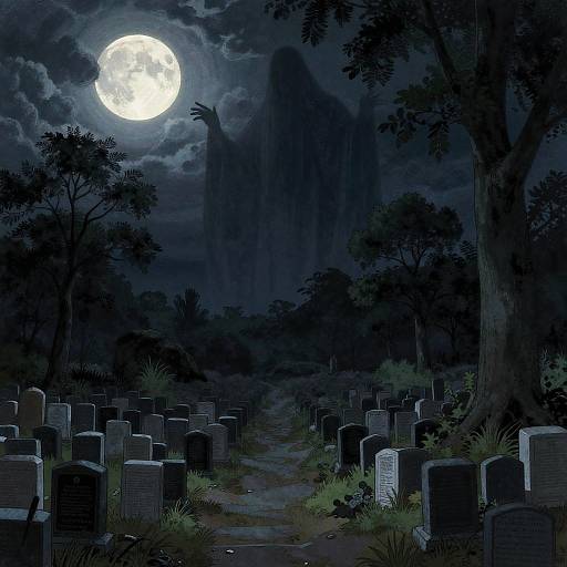 Moonlit Catacombs with Giant Wraith