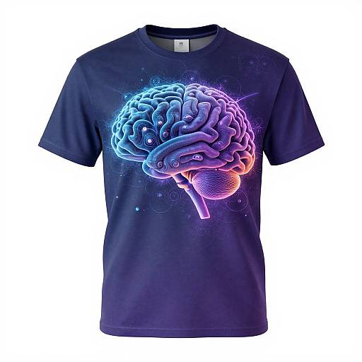 Futuristic Fractal Digital Brain Shirt