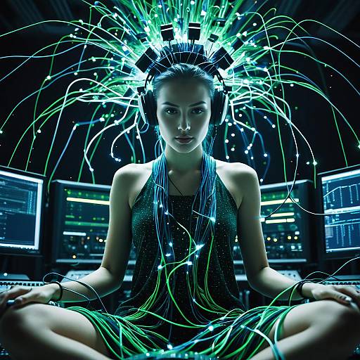 Human Musician Connected to Superintelligent Server