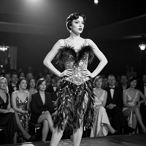 Elegant 1920s Burlesque Performer