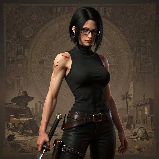 Photorealistic Woman Warrior with Sword