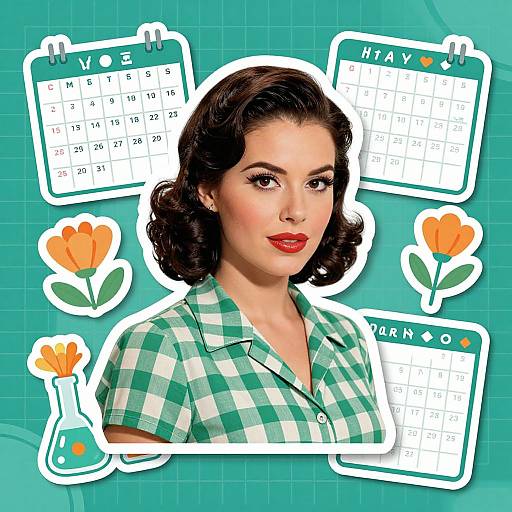 Retro Futuristic Scientific Planner Girl