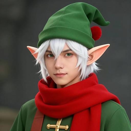 Male Elf with White Hair