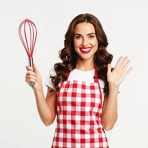 Cheerful Homemaker Portrait with Whisk