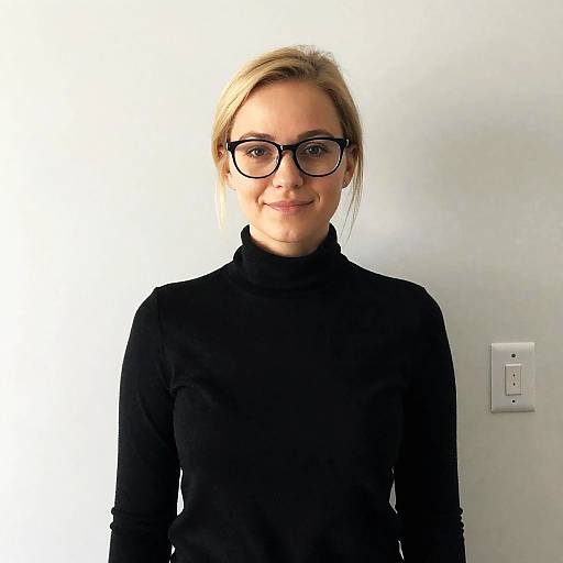 Blonde Woman with Glasses in Styled Setting