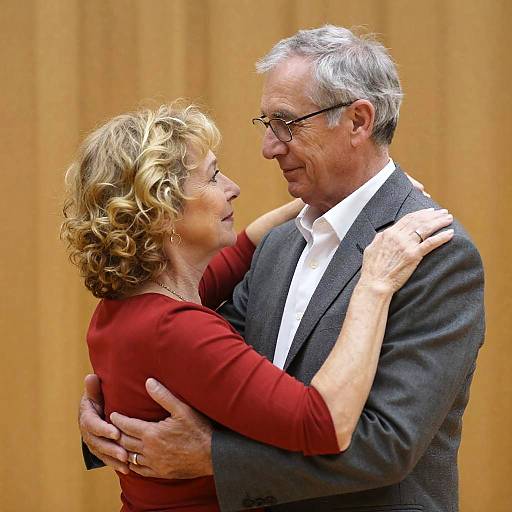Intimate Dance of an Older Couple