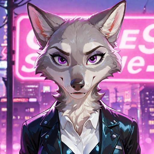 Expressive Female Wolf Fursona Art